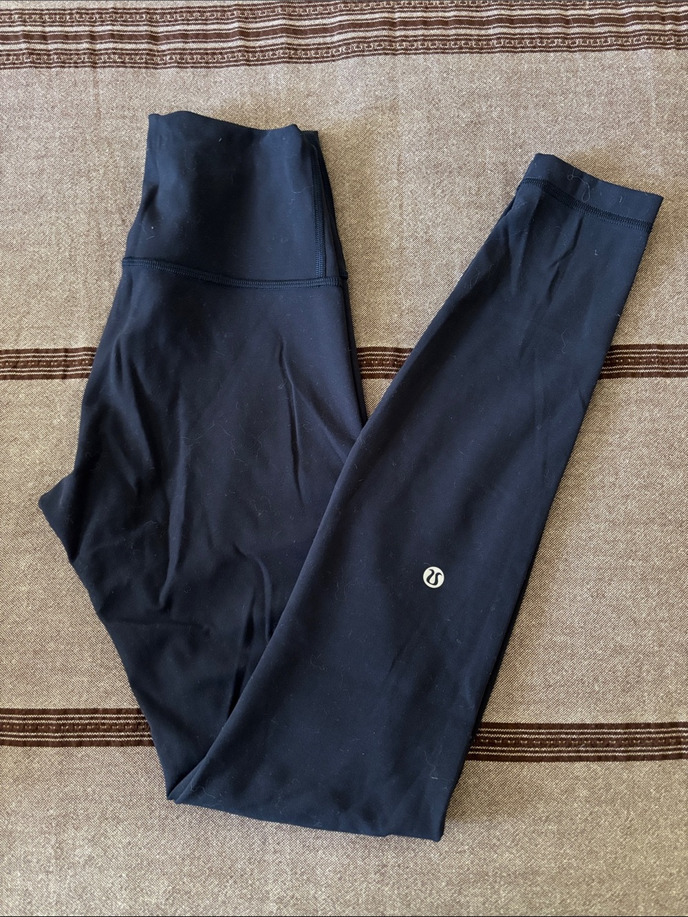 lululemon athletica Black High-Waist Leggings with Reflective Logo
